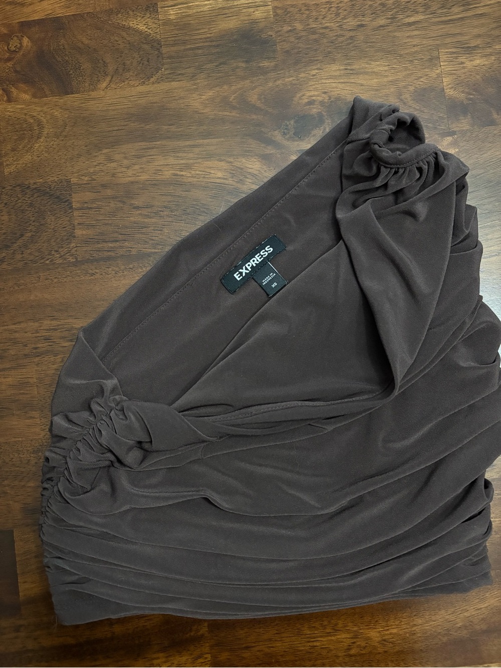 Fitted One Shoulder Ruched Cropped Tank - Picture 2 of 2
